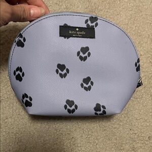 Kate Spade Lilac Pouch with Black Paw Prints